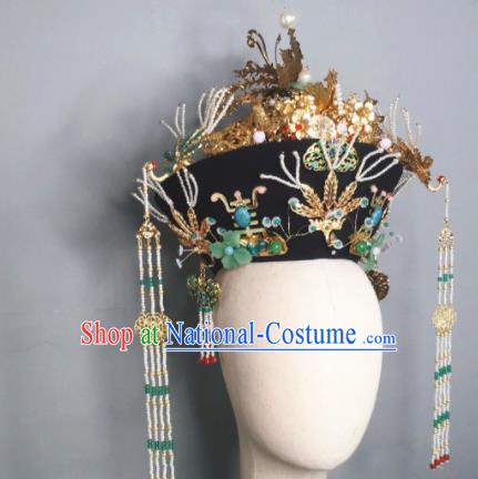 Chinese Handmade Qing Dynasty Queen Hat Phoenix Coronet Ancient Empress Hair Accessories for Women