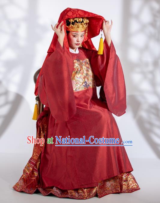 Traditional Chinese Ming Dynasty Wedding Red Dress Ancient Royal Empress Historical Costumes for Women