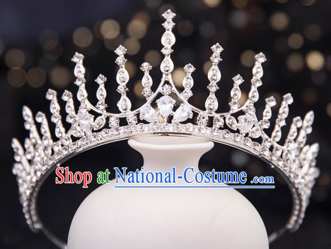 Top Handmade Wedding Bride Crystal Royal Crown Baroque Princess Hair Accessories for Women