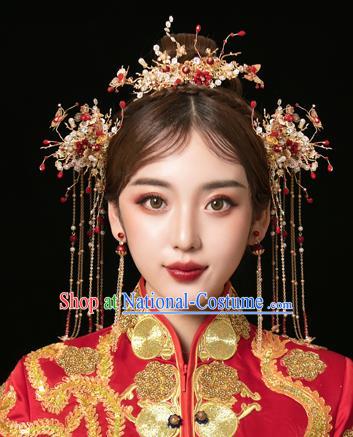 Traditional Chinese Wedding Beads Hair Comb Hairpins Handmade Ancient Bride Hair Accessories for Women