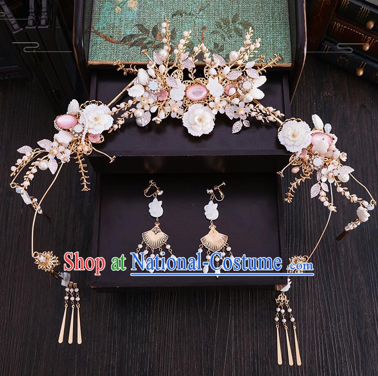 Traditional Chinese Wedding Hair Clasp Hairpins Handmade Ancient Bride Hair Accessories for Women