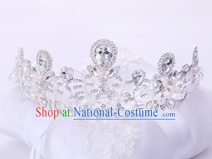 Top Handmade Wedding Bride Royal Crown Baroque Princess Hair Accessories for Women