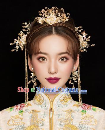 Traditional Chinese Wedding Beads Hair Comb Hairpins Handmade Ancient Bride Hair Accessories for Women