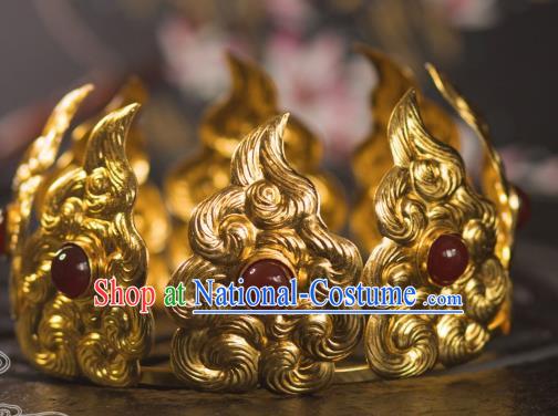 Chinese Traditional Tang Dynasty Court Agate Hair Crown Handmade Ancient Royal Empress Hair Accessories for Women