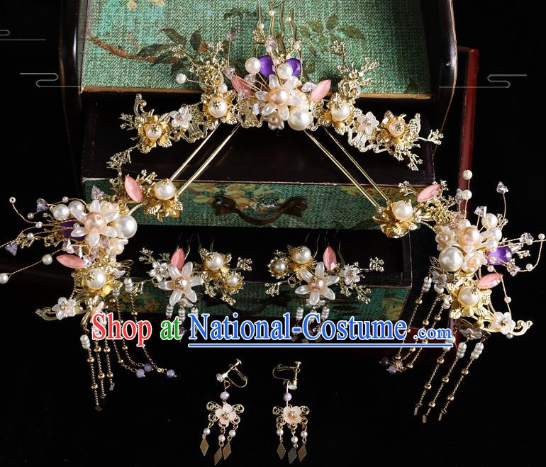 Traditional Handmade Chinese Wedding Hair Comb Hairpins Ancient Bride Hair Accessories for Women