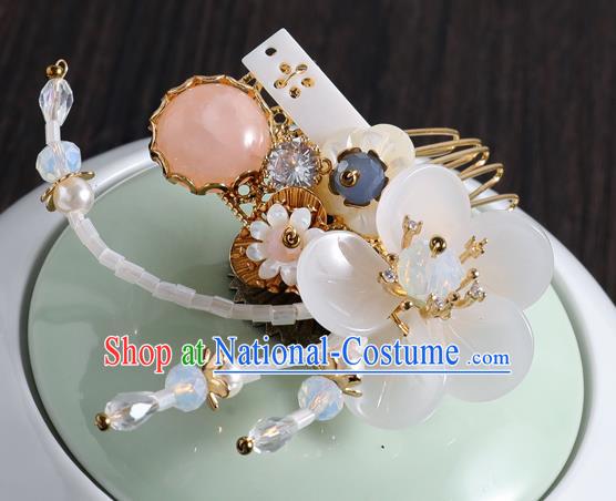 Chinese Traditional Wedding Hanfu Shell Hair Comb Hairpins Handmade Ancient Bride Hair Accessories for Women