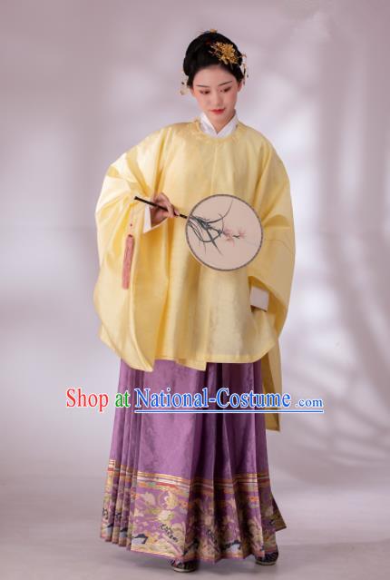 Traditional Chinese Ming Dynasty Patrician Dowager Blouse and Skirt Ancient Duchess Historical Costumes for Women