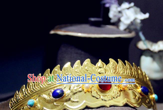 Chinese Traditional Tang Dynasty Hair Crown Handmade Ancient Royal Empress Hair Accessories for Women