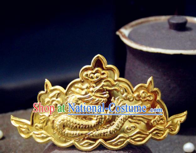 Chinese Traditional Tang Dynasty Carving Dragon Hairpin Handmade Ancient Royal Empress Hair Accessories for Women