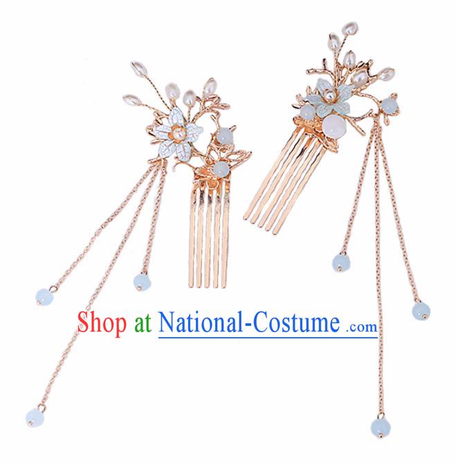 Chinese Traditional Ming Dynasty Hair Combs Hairpins Handmade Ancient Princess Hair Accessories for Women