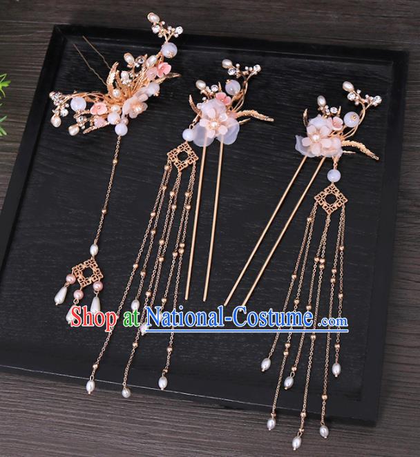 Traditional Chinese Hanfu Hairpins Handmade Ancient Princess Hair Accessories Complete Set for Women