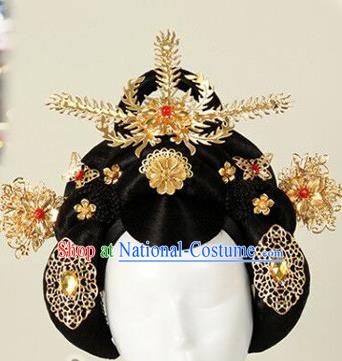 Traditional Chinese Da Tang Dynasty Tumbler Hair Crown Hairpin Handmade Ancient Princess Hair Accessories for Women