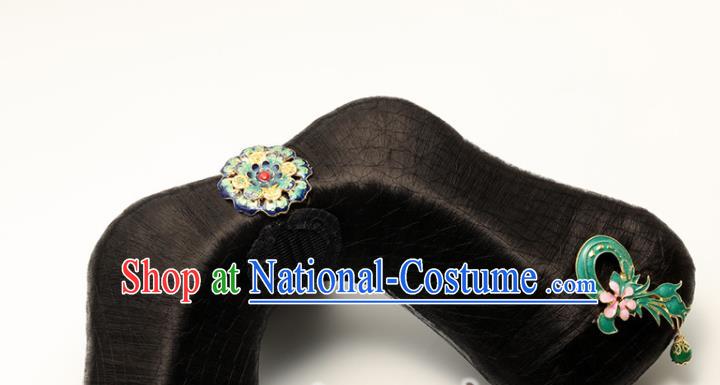 Traditional Chinese Qing Dynasty Wigs and Hairpins Handmade Ancient Imperial Consort Hair Accessories for Women