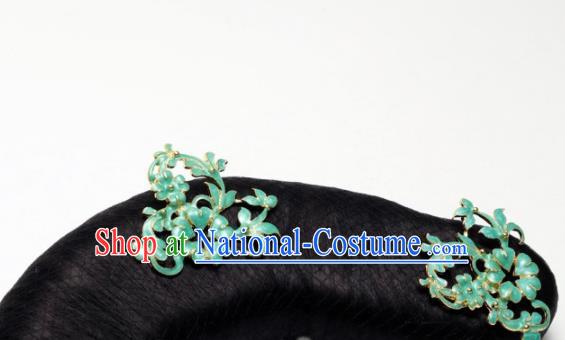 Traditional Chinese Qing Dynasty Imperial Consort Wigs and Hairpins Ancient Court Lady Hair Accessories for Women