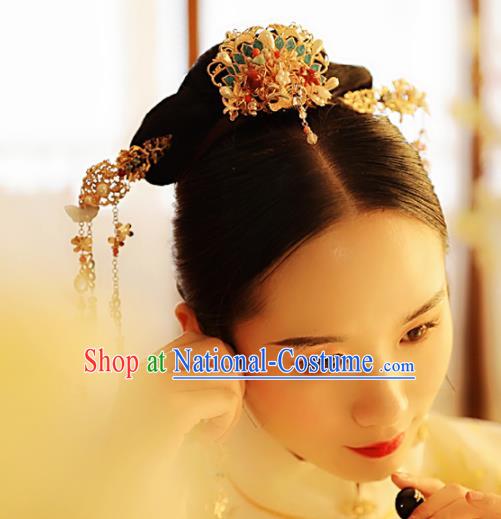 Chinese Traditional Ming Dynasty Queen Hair Comb Hairpins Ancient Princess Hair Accessories for Women