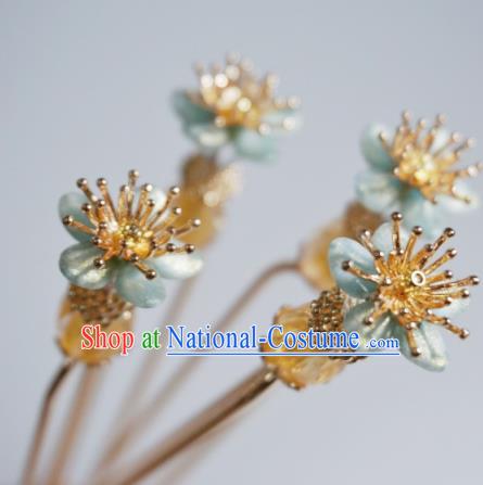 Chinese Traditional Ming Dynasty Golden Hairpin Hairpins Ancient Empress Hair Accessories for Women