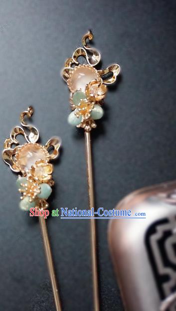 Chinese Traditional Ming Dynasty Quartz Hairpin Hairpins Ancient Empress Hair Accessories for Women