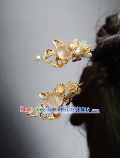 Chinese Traditional Ming Dynasty Quartz Hairpin Hairpins Ancient Empress Hair Accessories for Women