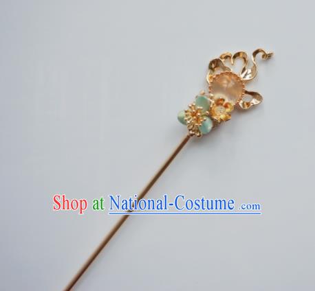 Chinese Traditional Ming Dynasty Quartz Hairpin Hairpins Ancient Empress Hair Accessories for Women