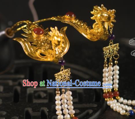 Chinese Traditional Ming Dynasty Phoenix Tassel Hairpins Ancient Empress Hair Accessories for Women