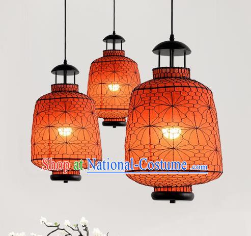 Chinese Traditional Iron Orange Hanging Lantern Handmade Lamp Palace Lanterns