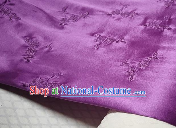 Chinese Traditional Jacquard Purple Silk Fabric Mulberry Silk Fabric Hanfu Dress Material