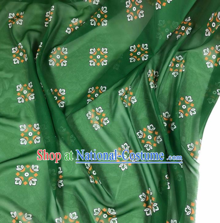 Chinese Traditional Classical Pattern Green Chiffon Fabric Silk Fabric Hanfu Dress Material