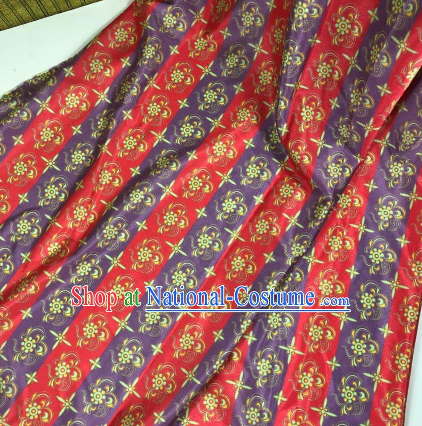 Chinese Traditional Pattern Red Brocade Hanfu Fabric Silk Fabric Hanfu Dress Material