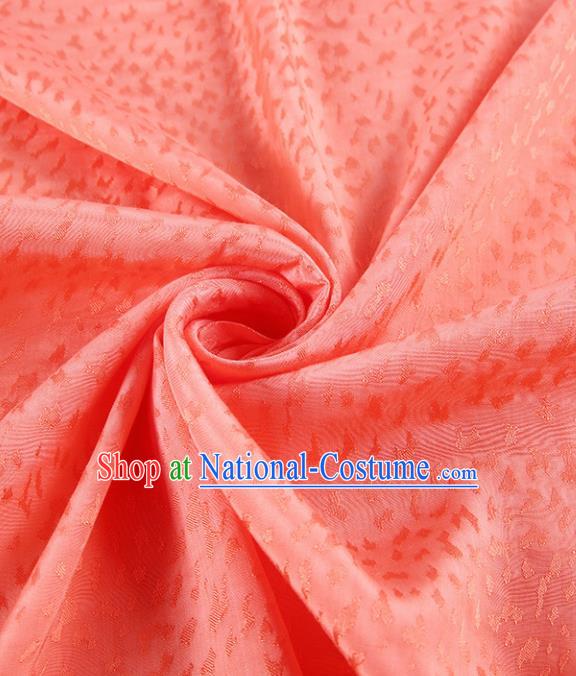 Chinese Traditional Classical Leopard Pattern Orange Cotton Fabric Imitation Silk Fabric Hanfu Dress Material