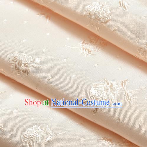 Chinese Traditional Classical Flowers Pattern Pink Cotton Fabric Imitation Silk Fabric Hanfu Dress Material