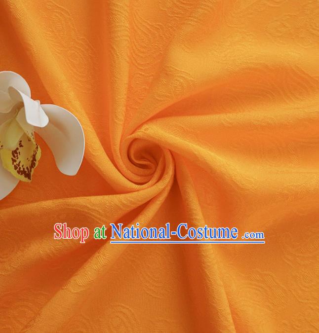 Chinese Traditional Classical Paisley Pattern Orange Cotton Fabric Imitation Silk Fabric Hanfu Dress Material