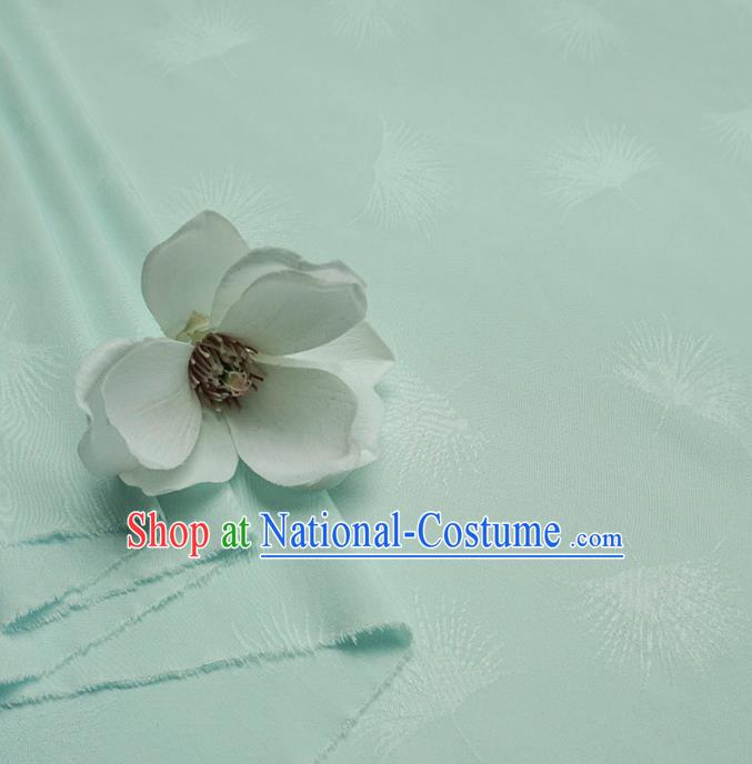 Chinese Traditional Classical Dandelion Pattern Light Blue Cotton Fabric Imitation Silk Fabric Hanfu Dress Material