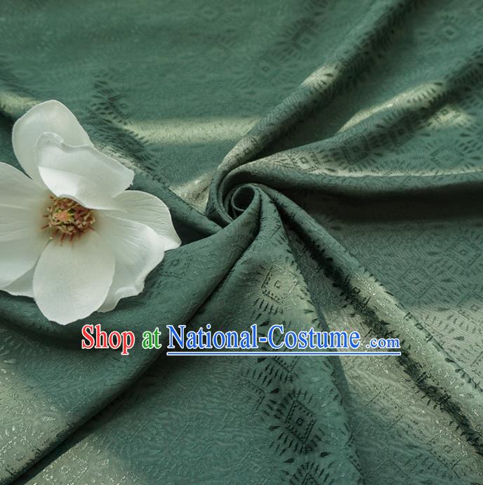 Chinese Traditional Classical Pattern Atrovirens Cotton Fabric Imitation Silk Fabric Hanfu Dress Material