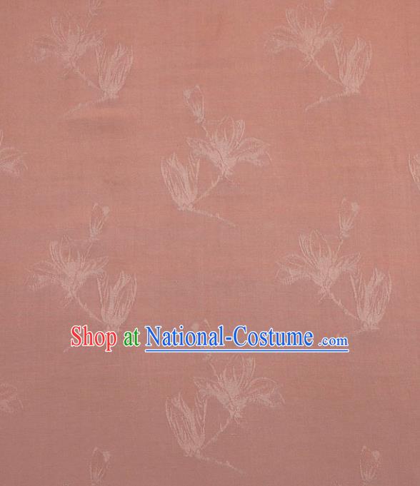 Chinese Traditional Classical Jacquard Magnolia Pattern Cotton Fabric Imitation Silk Fabric Hanfu Dress Material