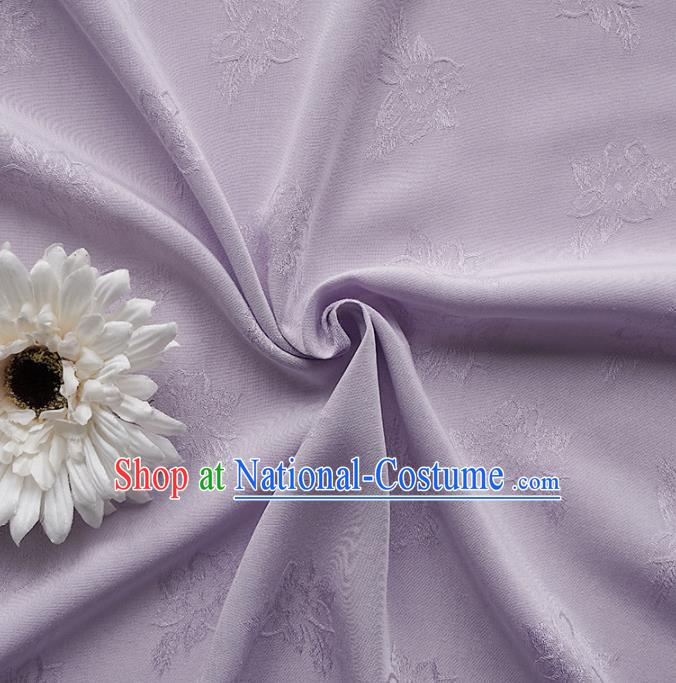 Chinese Traditional Classical Jacquard Pattern Lilac Cotton Fabric Imitation Silk Fabric Hanfu Dress Material