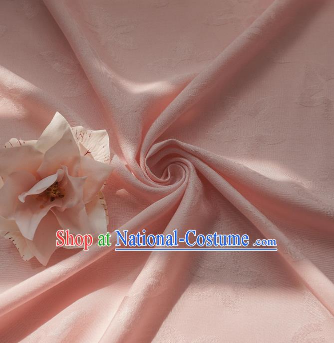 Chinese Traditional Classical Pattern Pink Cotton Fabric Imitation Silk Fabric Hanfu Dress Material