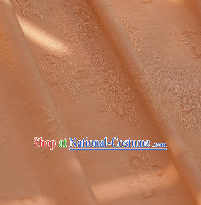 Chinese Traditional Classical Pattern Orange Cotton Fabric Imitation Silk Fabric Hanfu Dress Material