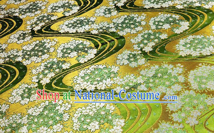 Japanese Traditional Hydrangea Pattern Kimono Brocade Fabric Tapestry Satin Fabric Nishijin Material