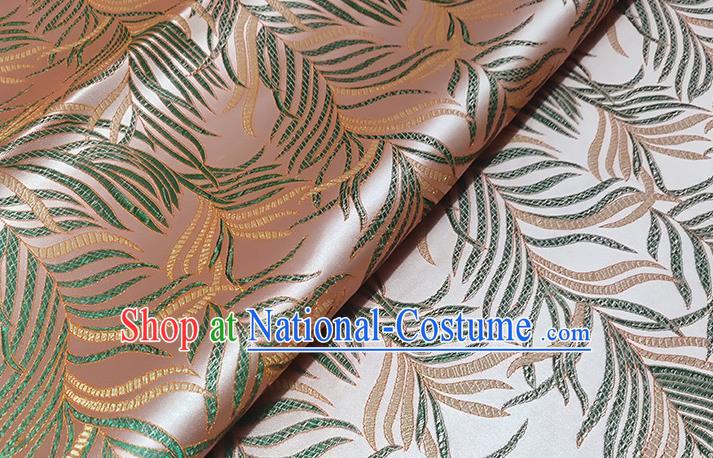 Japanese Traditional Feather Pattern Kimono Pink Brocade Fabric Tapestry Satin Fabric Nishijin Material