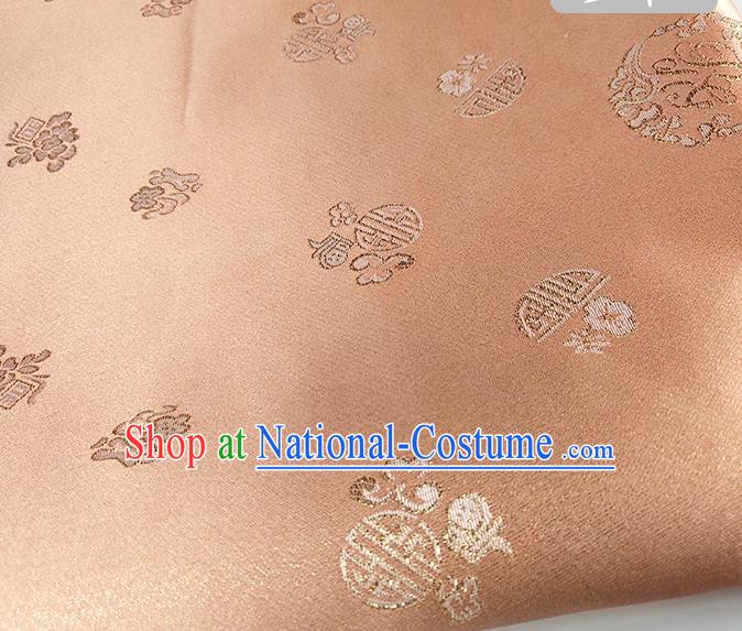 Chinese Traditional Pattern Light Pink Brocade Fabric Silk Satin Fabric Hanfu Material