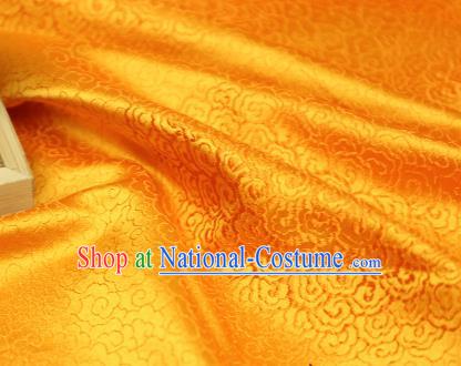 Chinese Traditional Auspicious Clouds Pattern Golden Brocade Fabric Silk Satin Fabric Hanfu Material