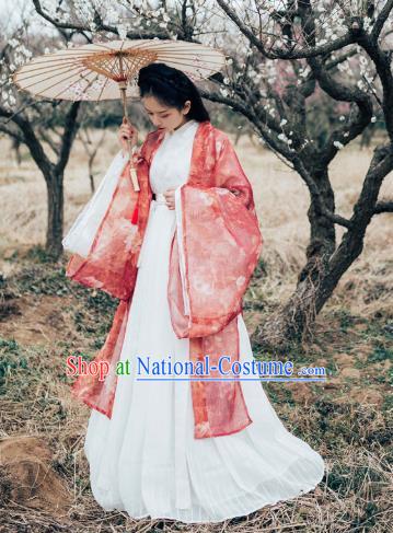 Chinese Ancient Swordswoman Hanfu Embroidered Dress Traditional Jin Dynasty Palace Princess Costumes for Women