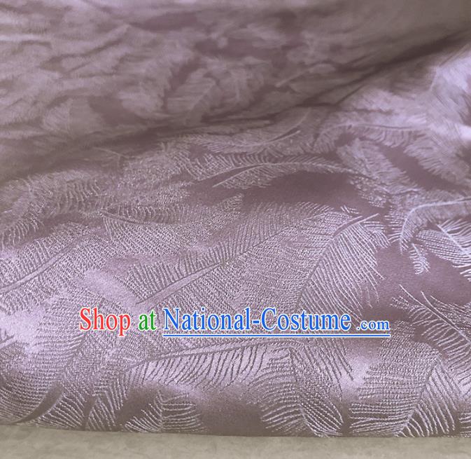 Chinese Traditional Feathers Pattern Deep Pink Silk Fabric Hanfu Brocade Material