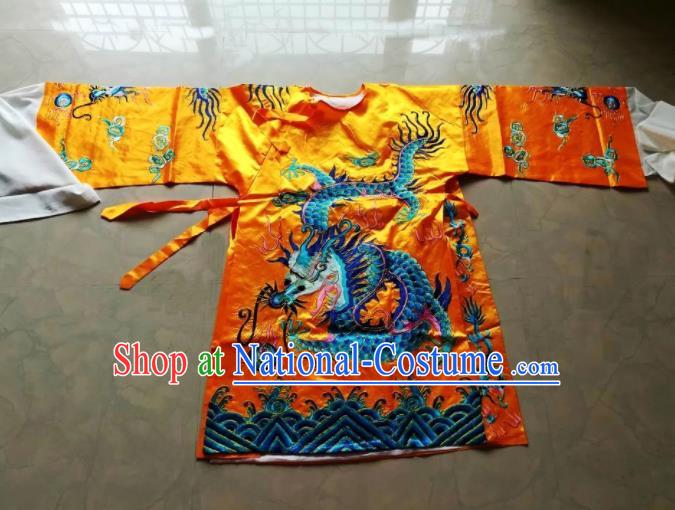 Chinese Traditional God Embroidered Golden Priest Frock Taoism Deity Costume