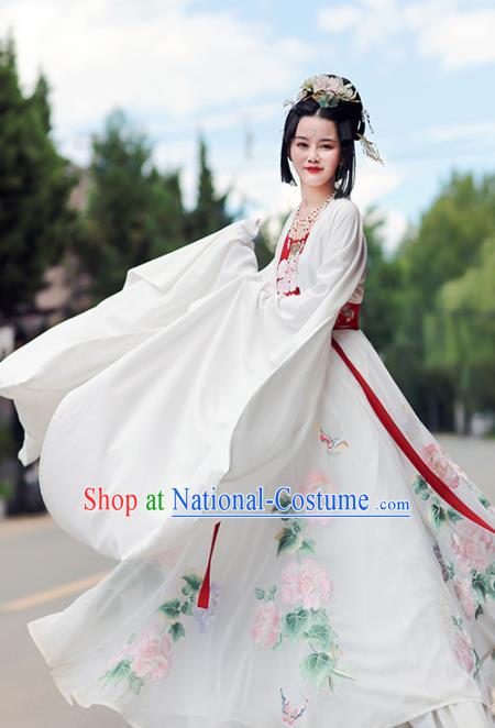 Traditional Chinese Jin Dynasty Imperial Consort Hanfu Dress Ancient Palace Lady Goddess Costumes for Women