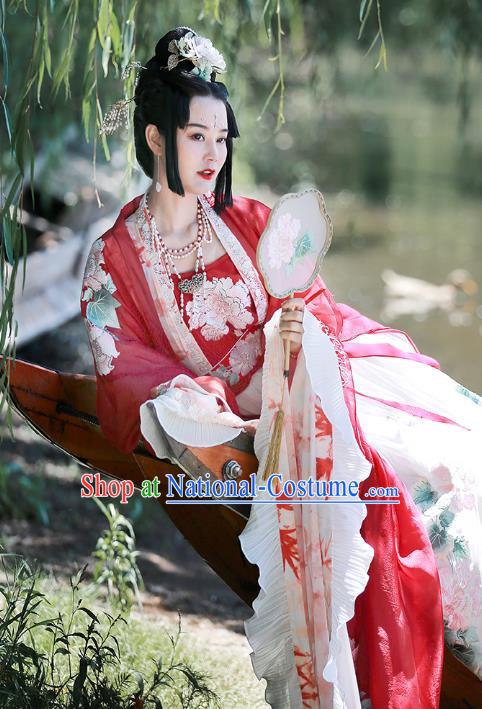 Traditional Chinese Jin Dynasty Palace Queen Hanfu Dress Ancient Goddess Empress Costumes for Women