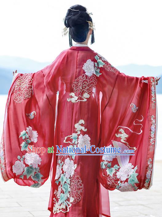 Traditional Chinese Jin Dynasty Palace Queen Hanfu Dress Ancient Goddess Empress Costumes for Women