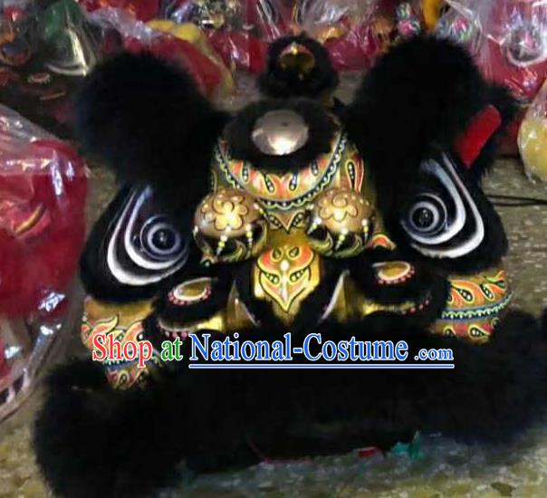 Top Chinese World Lion Dance Competition Black Fur Lion Head Lion Dance Costumes for Adult