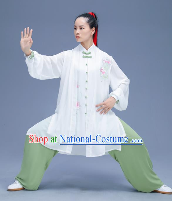 Chinese Traditional Kung Fu Training Embroidered Garment Outfits Martial Arts Stage Show Costumes for Women