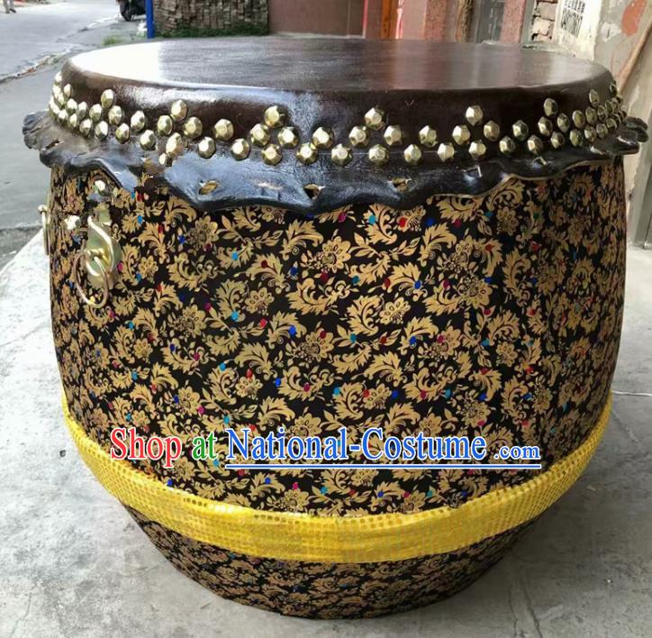 Chinese World Lion Dance Black Cowhide Drum Traditional Lion Dance Musical lnstruments Drum